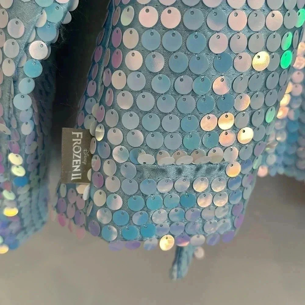 Disney Frozen II Elsa Iridescent Sequin Jacket Size Girls Large 10-12 - Picture 6 of 9
